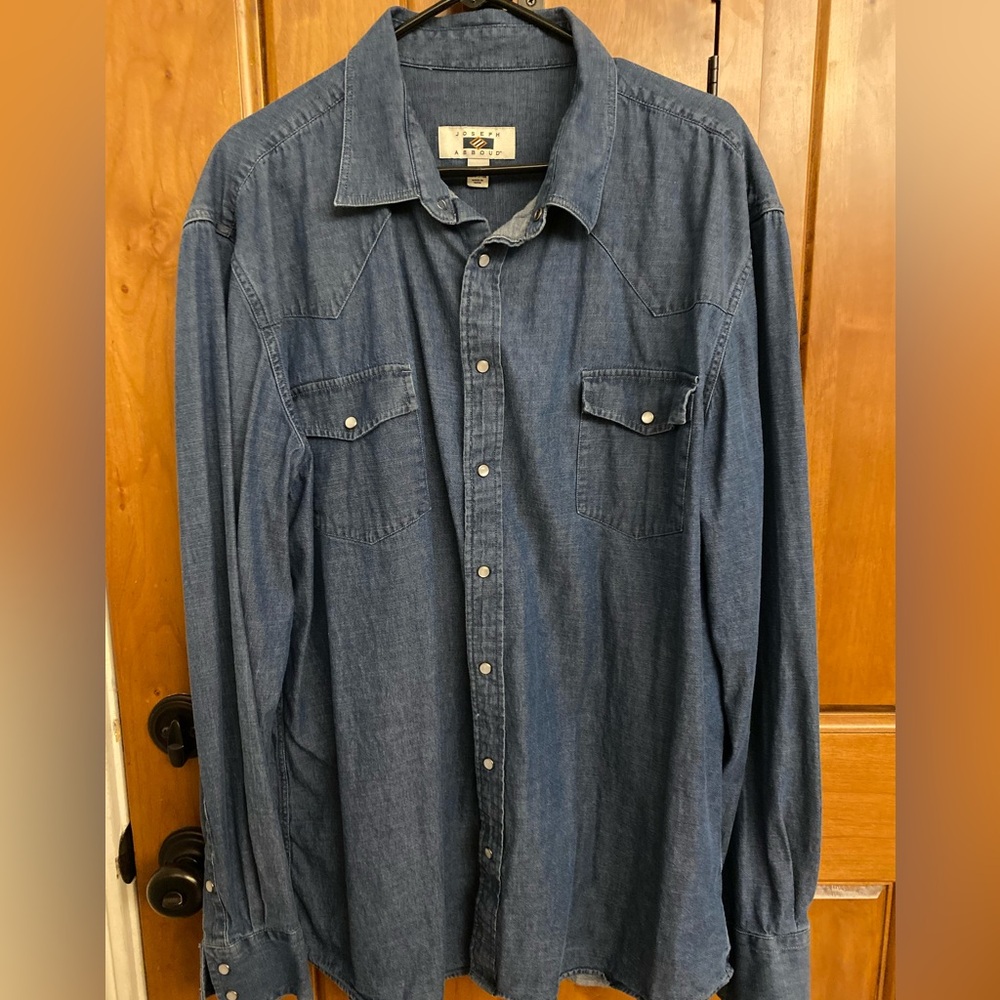 2XLT Joseph Abboud Pearl Snap Denim Shirt